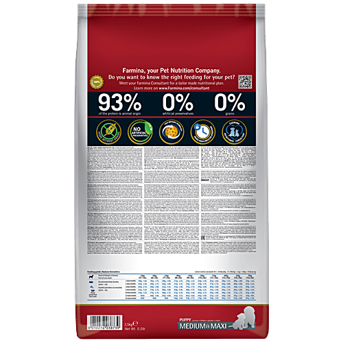 Farmina Pet Foods N&D Pumpkin Dog Dry Food For Puppy - Chicken & Pomegranate, Grain Free, Medium & Maxi Breed, 2.5 kg  