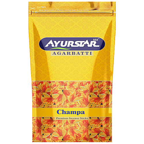 AYURSTAR Incense Sticks Agarbatti - Champa, For Pooja & Pleasant Fragrance, 110 g Pouch 