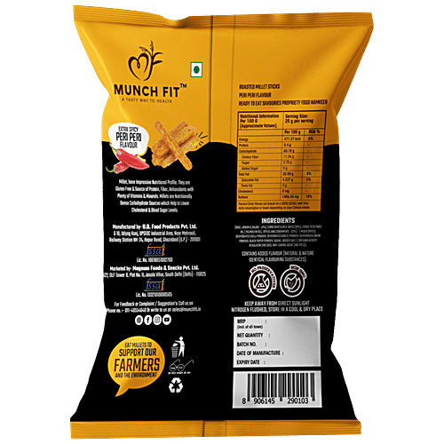 Buy Munch Fit Roasted MilletSticks Extra Spicy PeriPeri Flavour