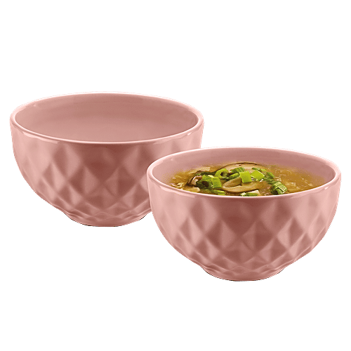 Buy Urban Chef Ceramic Serving Bowl For Popcorn, Snacks, Salads, Gravy & Noodles, Peach Online
