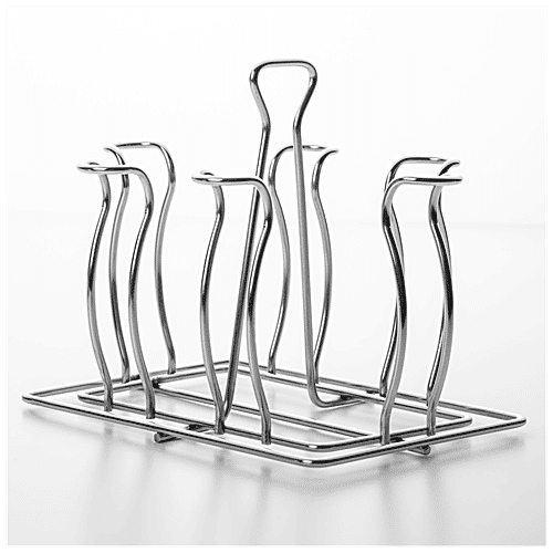 Elephant  Stainless Lotus Glass Stand - Anti-Rust, Dishwasher Safe, 1 pc  