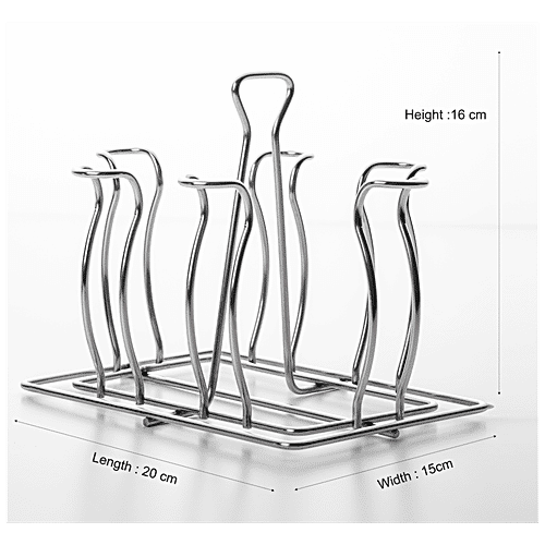 Elephant  Stainless Lotus Glass Stand - Anti-Rust, Dishwasher Safe, 1 pc  