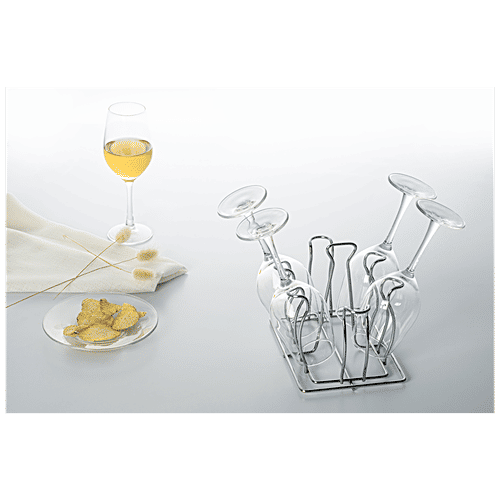 Elephant  Stainless Lotus Glass Stand - Anti-Rust, Dishwasher Safe, 1 pc  