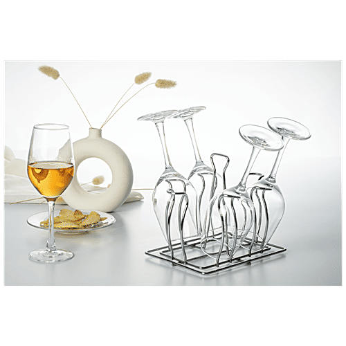 Elephant  Stainless Lotus Glass Stand - Anti-Rust, Dishwasher Safe, 1 pc  