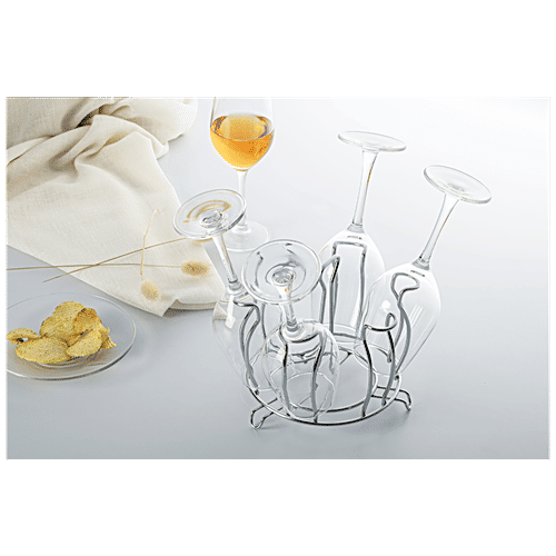 Elephant  Stainless Round Glass Stand - Anti-Rust, Dishwasher Safe, 1 pc  