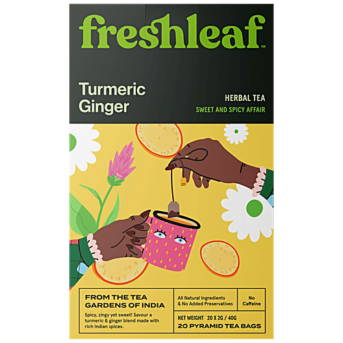 Buy FRESHLEAF Turmeric Ginger Herbal Tea Fresh, Supports Immunity