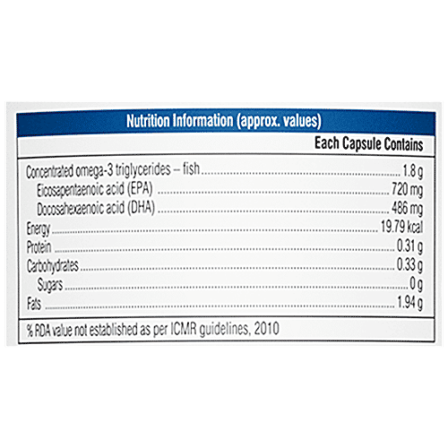 Swisse Ultiboost - Odourless 4X Strength Wild Fish Oil Concentrate Capsules, 1800 Mg, Omega 3, 60 pcs  