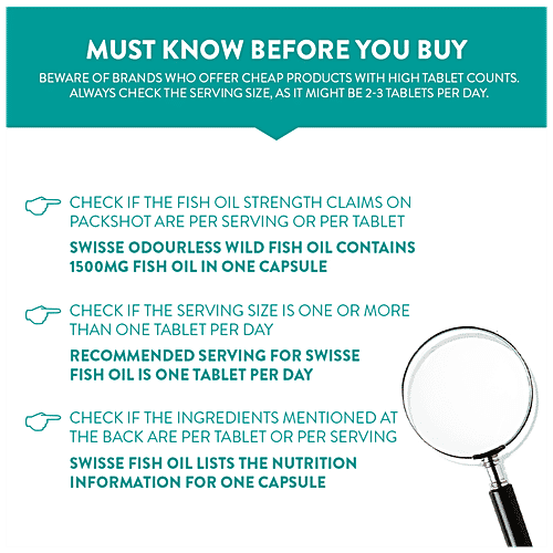 Swisse Ultiboost - Odourless High Strength Wild Fish Oil Capsules, 1500 Mg, Omega 3, 200 pcs  