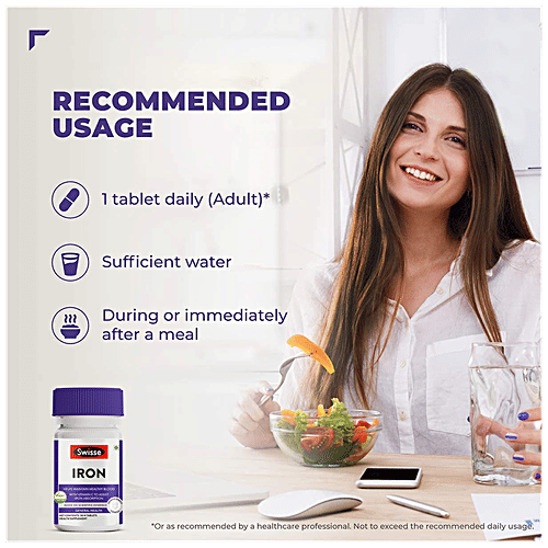 Swisse Swisse Ultiboost Iron Supplement with Vitamin C, Vitamin B6 & Vitamin B12 -30 Tablets, 30 Capsules  