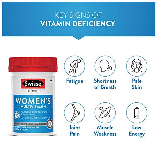 Swisse Ultivite - Women's Multivitamin Tablets, 36 Herbs, Vitamins & Minerals, For Energy, Stamina, Vitality, 60 pcs  
