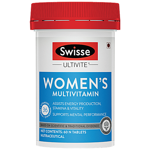 Swisse Ultivite - Women's Multivitamin Tablets, 36 Herbs, Vitamins & Minerals, For Energy, Stamina, Vitality, 60 pcs  