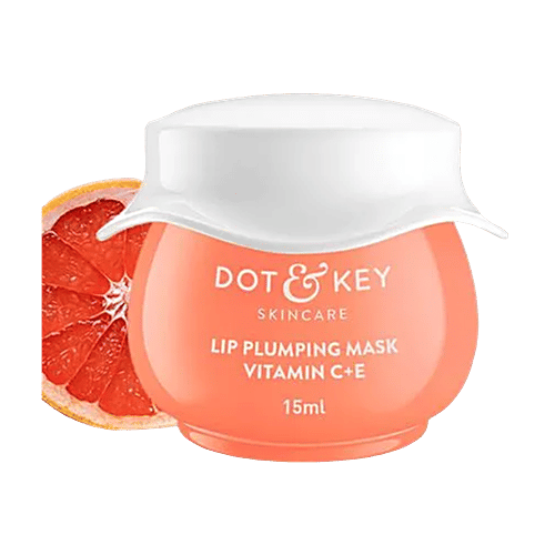 Dot & Key Lip Plumping Sleeping Mask - Vitamin C, For Soft, Plump & Pink Lips, Cruelty-Free, 15 ml