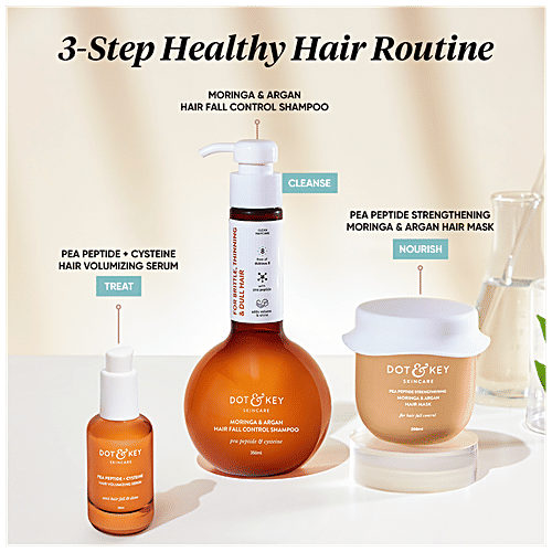 Dot & Key Pea Peptide Strengthening Moringa & Argan Hair Mask - Anti-Hair Fall, No Parabens, 200 ml