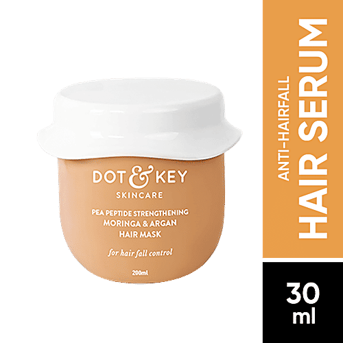 Dot & Key Pea Peptide Strengthening Moringa & Argan Hair Mask - Anti-Hair Fall, No Parabens, 200 ml