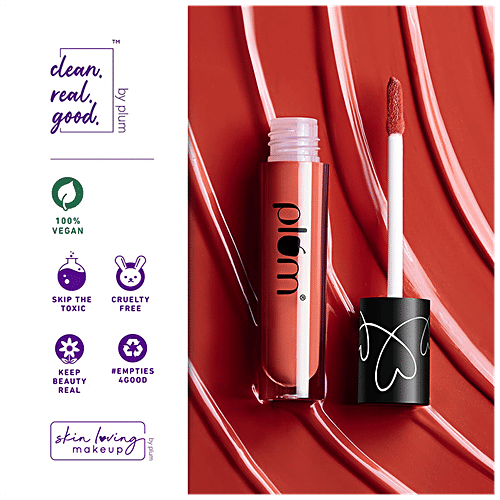 Plum Matte In Heaven Liquid Lipstick - Non-Drying, Smudge-Proof, 100% Vegan & Cruelty-Free, 4.5 ml Caramello-129 