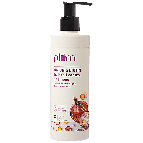 Plum Onion & Biotin Hair Fall Control Shampoo - Reduces Breakage, Boosts Scalp Health, 250 ml  