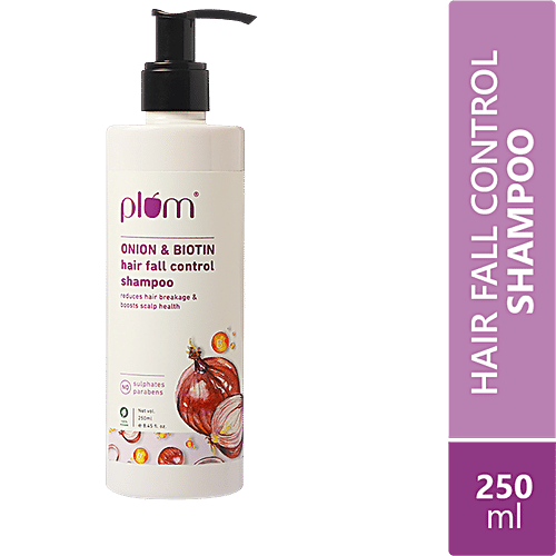 Plum Onion & Biotin Hair Fall Control Shampoo - Reduces Breakage, Boosts Scalp Health, 250 ml  