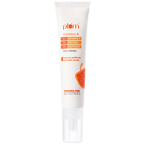 Plum 3% Vitamin C, Peptide & Caffeine Eye Cream With Mandarin - Reduces Dark Circles, 15 ml  
