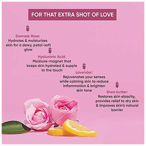 Dot & Key Hydrating Hyaluronic Damask Rose & Lavender Body Serum Lotion - Non-greasy Moisturized Freshness, 300 ml  