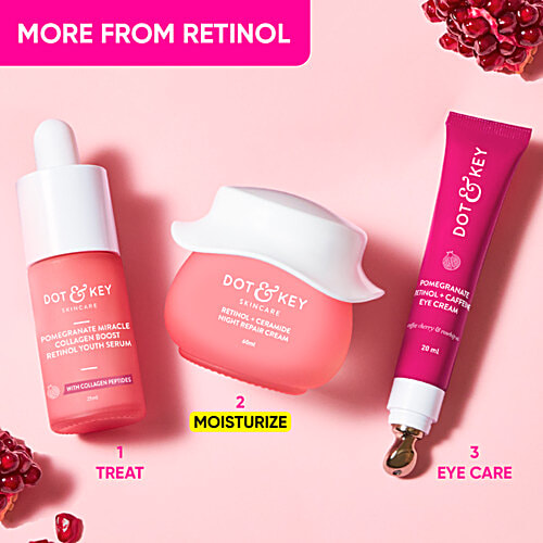 Dot & Key Night Reset Retinol + Ceramide Sleep Treatment Cream - For Firmer & Youthful Skin, 60 ml  