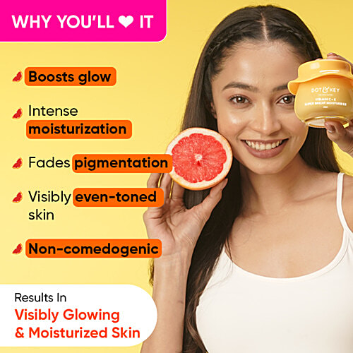Dot & Key Vitamin C + E Super Bright Moisturizer - Even-toned, Bright, Glowing Complexion, 25 ml  