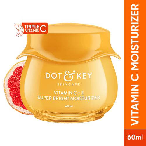 Dot & Key Vitamin C + E Super Bright Moisturizer - Even-toned, Bright, Glowing Complexion, 60 ml  