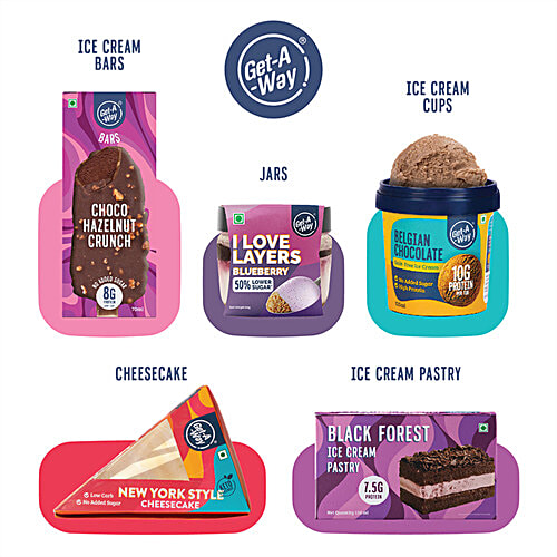 Get-A-Way Keto Friendly Blueberry Cheesecake Ice Cream, 100 ml No Added Sugar, Low Carbs, Guilt Free