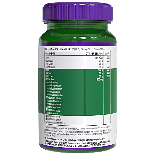 Pure Nutrition  Progut Probiotic Capsule - Supports Gut Health, Boosts Immunity, 60 pcs  