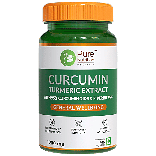 Pure Nutrition  Pure Nutrition Curcumin Turmeric extract Tablets With Piperine For Healthy Joints, 60 pcs  