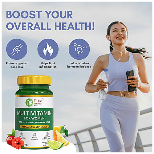 Pure Nutrition  Multivitamin Tablet - For Women, Provides Energy, Boosts Immunity, 30 pcs  