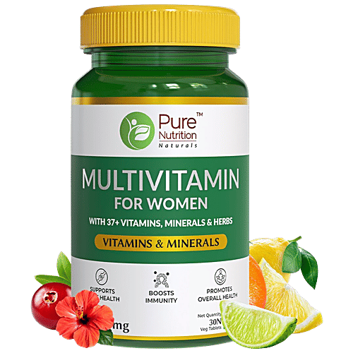 Pure Nutrition  Multivitamin Tablet - For Women, Provides Energy, Boosts Immunity, 30 pcs  