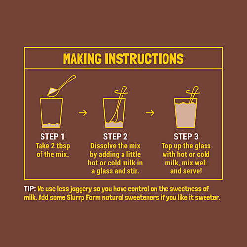 Slurrp Farm Chocolate Milk Mix - No Sugar, Sweetened With Jaggery Powder, Contains Oats & Jowar, 250 g  