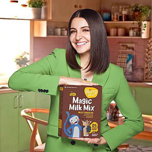 Slurrp Farm Chocolate Milk Mix - No Sugar, Sweetened With Jaggery Powder, Contains Oats & Jowar, 250 g  