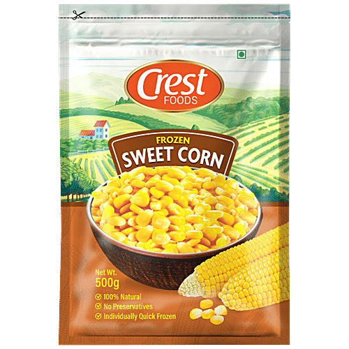 Crest Foods Frozen Sweet Corn - Fibre Rich, Helps In Digestion, 500 g Carton 