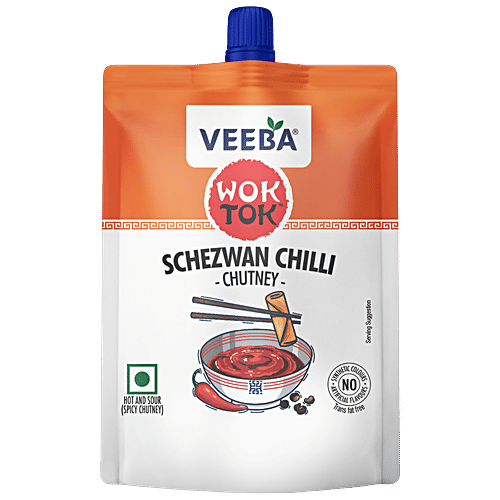 Veeba Schezwan Chilli Chutney - Hot, Sour & Spicy, 100 g  