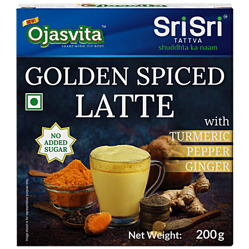 Sri Sri Tattva Ojasvita Golden Spiced Latte - With Turmeric, Pepper & Ginger, No Added Sugar, 200 g  