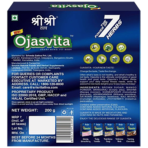 Sri Sri Tattva Ojasvita Luscious Mango - With 7 Herbs, For Sharp Mind & Fit Body, 200 g  