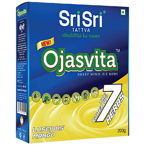 Sri Sri Tattva Ojasvita Luscious Mango - With 7 Herbs, For Sharp Mind & Fit Body, 200 g  