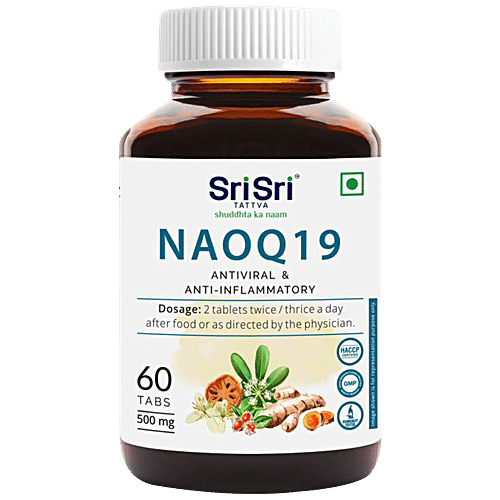 Sri Sri Tattva NAOQ19 Anti-Viral & Anti-Inflammatory Tablets - 500 mg, Boosts Immune System, 60 pcs  