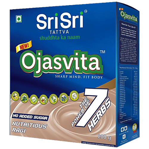 Sri Sri Tattva Ojasvita Ragi - With 7 Herbs, No Added Sugar, For Sharp Mind & Fit Body, 200 g  
