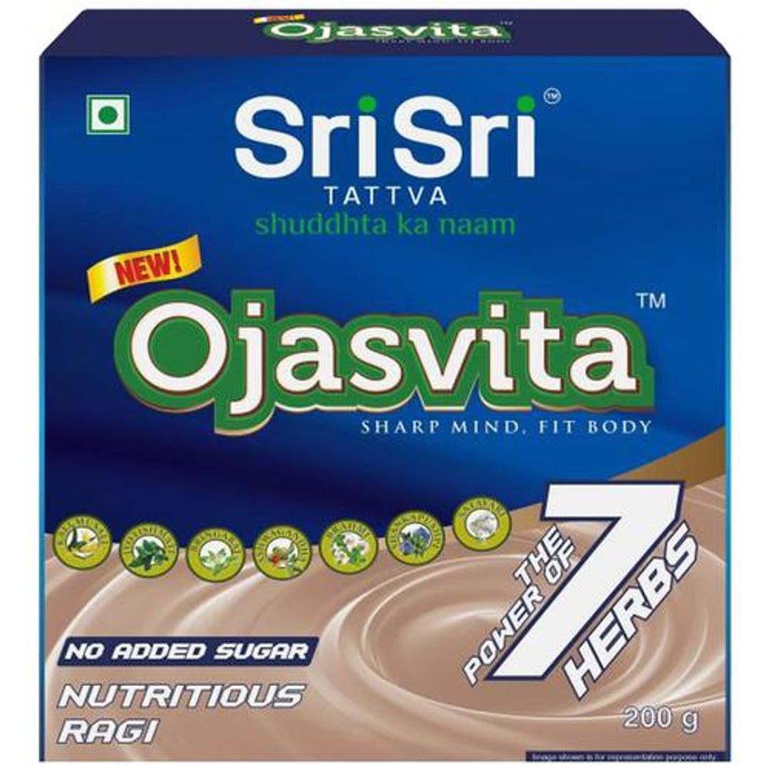 Sri Sri Tattva Ojasvita Ragi - With 7 Herbs, No Added Sugar, For Sharp Mind & Fit Body, 200 g 