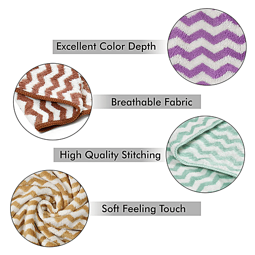 JBG Home Store Microfiber Hand Towels - Soft, Zigzag Pattern, 41 x 61 cm, Multicolour, 2 pcs Soft Feeling Touch
Breathable Fabric
High Quality Stitching