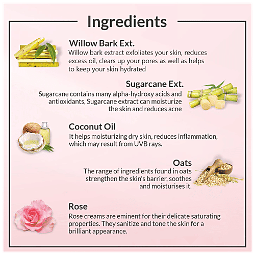 Globus Naturals AHA BHA Cream - Blemishes Control, For Glowing Skin, Provides Smooth Texture, 50 g