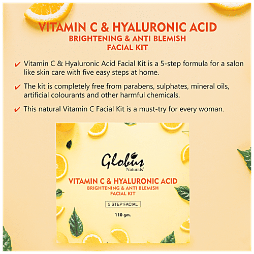 Buy Globus Naturals Vitamin C & Hyaluronic Acid Facial Kit Anti