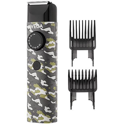 Vega X1 Beard Trimmer - Stainless Steel Blades, Quick Charge, Cordless, 40 Length Settings, 260 g (VHTH-16) 