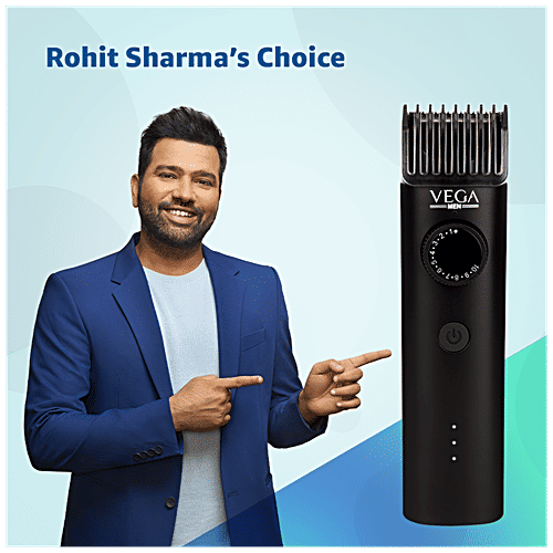 Vega X3 Beard Trimmer - Stainless Steel Blades, Quick Charge, Cordless, 40 Length Settings, 1 pc