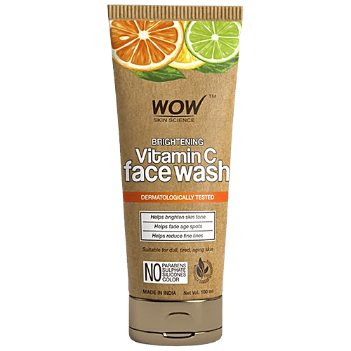 Wow Skin Science Brightening Vitamin C Face Wash - Fades Age Spots & Reduces Fine Lines, Eco Friendly, 100 ml  
