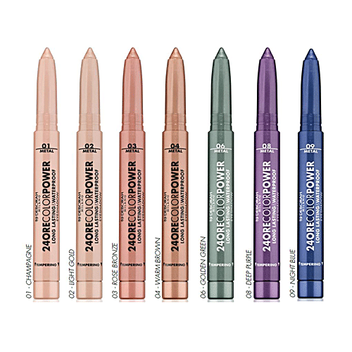 Deborah 24 Ore Colour Power Long Lasting & Waterproof Eyeshadow Stick - 08 Deep Purple, Intense & Luminous, 1.4 g  