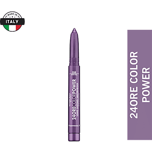 Deborah 24 Ore Colour Power Long Lasting & Waterproof Eyeshadow Stick - 08 Deep Purple, Intense & Luminous, 1.4 g  