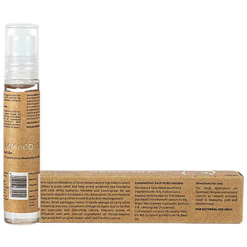 Forestreasures Agmacold Roll-On For Cold, Headache & Blocked Nose, 10 ml Bottle 